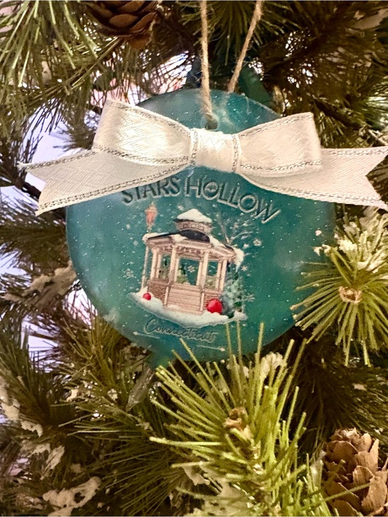 Other - Stars Hollow Teal Holiday Ornament with Silver Bow